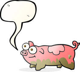 speech bubble cartoon pig