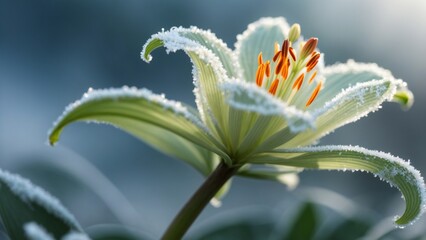 White Lily Close-Up Shots Capturing Beauty in the Snow with Gorgeous Blur Background