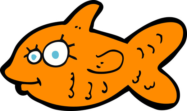 recommend clip art: cartoon happy goldfish