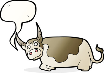 cartoon bull with speech bubble