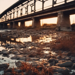 Ausgetrockneter Fluss durch Klimawandel