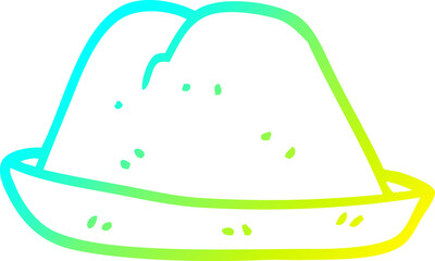 cold gradient line drawing cartoon hat
