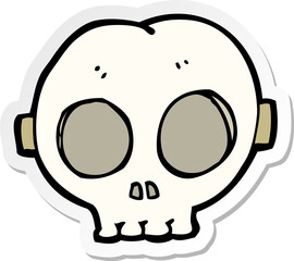 sticker of a cartoon halloween skull mask
