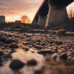 Ausgetrockneter Fluss durch Klimawandel