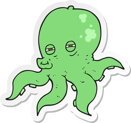 sticker of a cartoon octopus