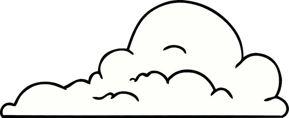 cartoon doodle of white large clouds