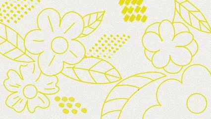 Gordijnen Trendy bloemen hand drawn abstract modern background  © Yeva