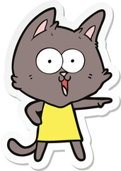 sticker of a funny cartoon cat