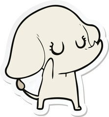 sticker of a cute cartoon elephant