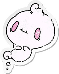 distressed sticker cartoon of a kawaii cute ghost