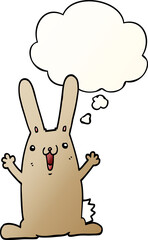 cartoon rabbit and thought bubble in smooth gradient style
