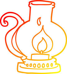 warm gradient line drawing cartoon lantern