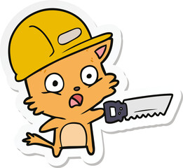 sticker of a cartoon cat builder