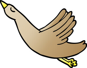 cartoon doodle flying duck