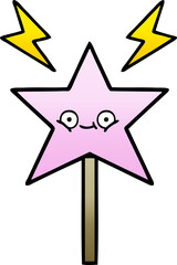 gradient shaded cartoon magic wand