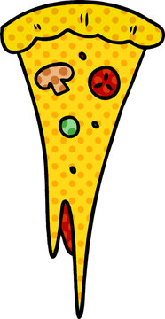 cartoon doodle of a slice of pizza