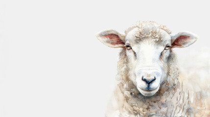 Fototapeta premium sheep watercolor hand draw style 