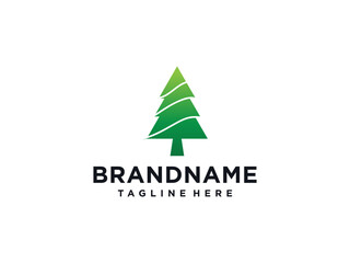 pine tree logo line art vector symbol illustration design, landscape symbol