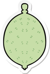 sticker of a quirky hand drawn cartoon lemon