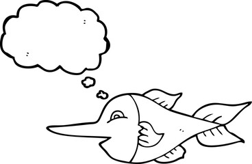 thought bubble cartoon swordfish