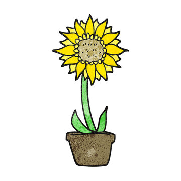 textured cartoon sunflower