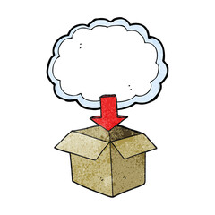 textured cartoon download from the cloud symbol