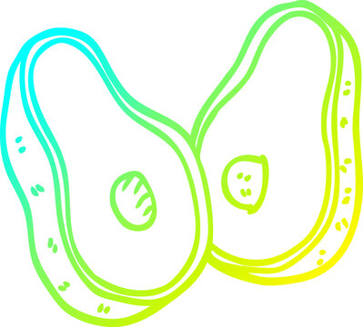 recommend clip art: cold gradient line drawing cartoon avocado