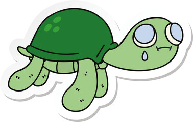 sticker of a quirky hand drawn cartoon turtle