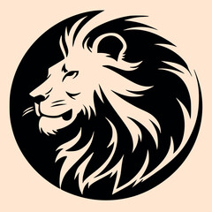 Black and White Lion Outline Silhouette Ornament Vector Art for Logo and Icon, Sketch, Tattoo, Clip Art