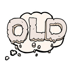 thought bubble cartoon word old