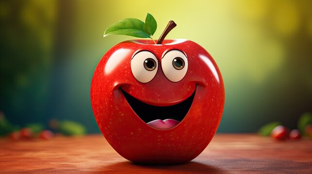Smiling apple cartoon