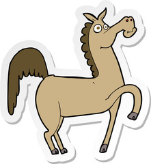sticker of a funny cartoon horse