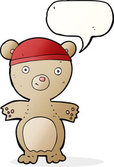 cartoon teddy bear with speech bubble