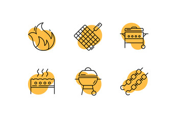 BBQ Barbecue Grill Icons. BBQ Collection