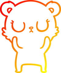 warm gradient line drawing peaceful cartoon bear