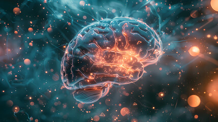 Abstract photo of a brain with glowing neurons, representing mental resilience



