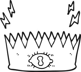 black and white cartoon magic crown