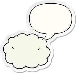 cartoon cloud and speech bubble sticker