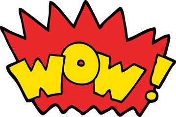 hand drawn doodle style cartoon word wow