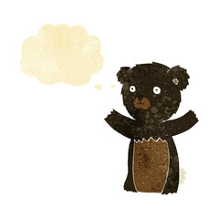 cute cartoon black bear with thought bubble
