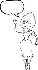 speech bubble cartoon vampire girl