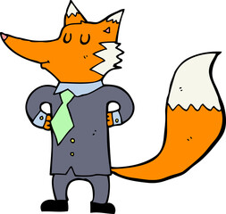 cartoon fox businessman