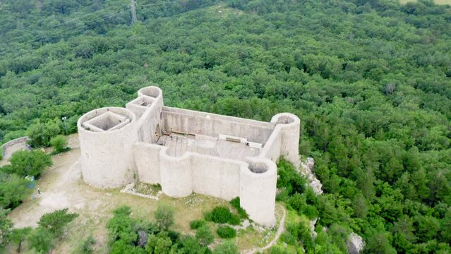 Aerial view of Drivenik castle, Croatia