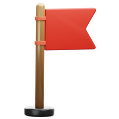 red goal flag 3d illustration