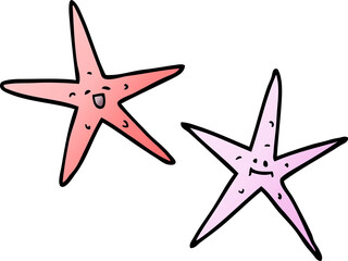 Fototapeta premium cartoon doodle star fish