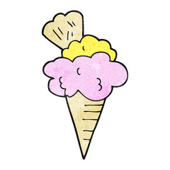 textured cartoon ice cream