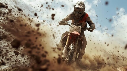 dirt fly after motocross roaring
