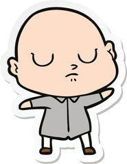 sticker of a cartoon bald man