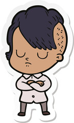 Obraz premium sticker of a cartoon woman