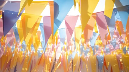 Paper party flags for decoration